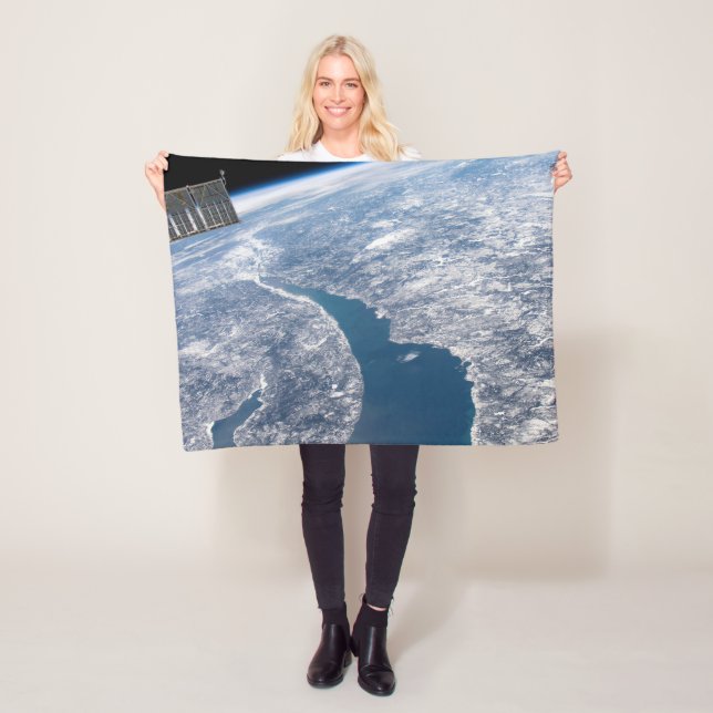 Manicouagan Crater And The St. Lawrence River Fleece Blanket (In Situ)