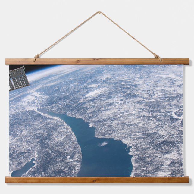 Manicouagan Crater And The St. Lawrence River Hanging Tapestry (Front)