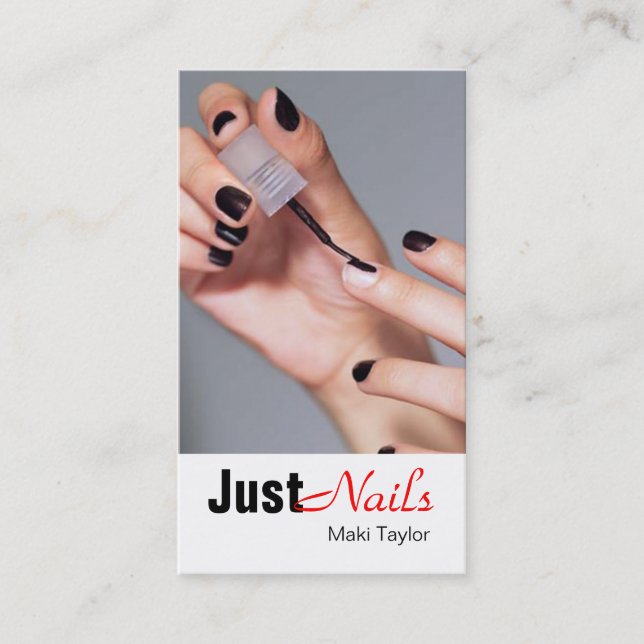 MANICURE PEDICURE Just Nails Business Card (Front)