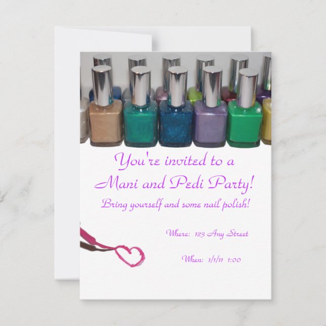 Manicure Pedicure Party Invitation (Front)
