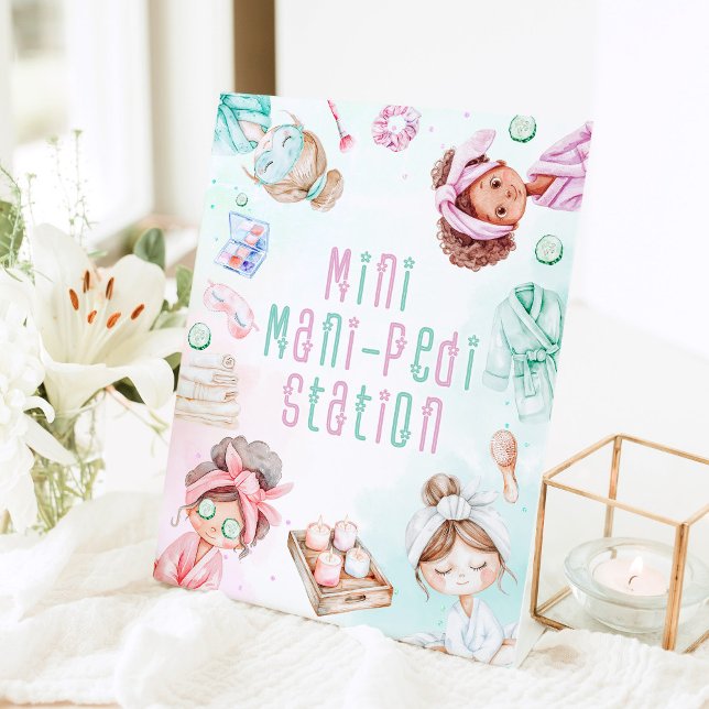 Manicure Pedicure Station Spa party Pedestal Sign (Creator Uploaded)