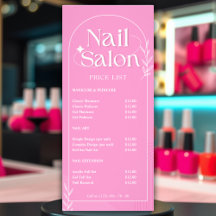 Manicure Pink Service List Nail Salon Price List