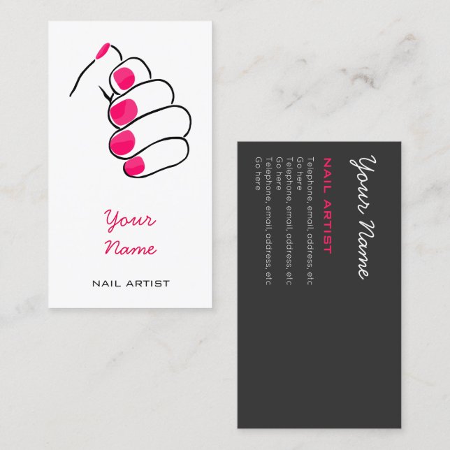Manicurist and Nail Technician Business Cards (Front/Back)