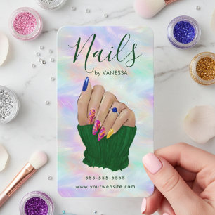 Manicurist Artist Stylish Nail Studio Chic Opal Business Card