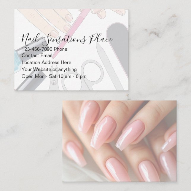 Manicurist Beauty Nails Theme Appointment Card (Front/Back)