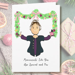 Manicurist Cartoon Funny Thank You from Customer Card