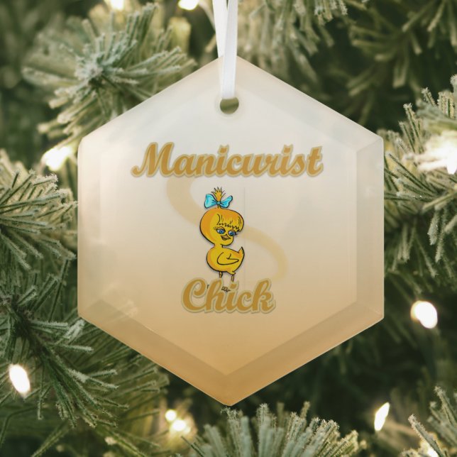 Manicurist Chick Glass Tree Decoration (Insitu)