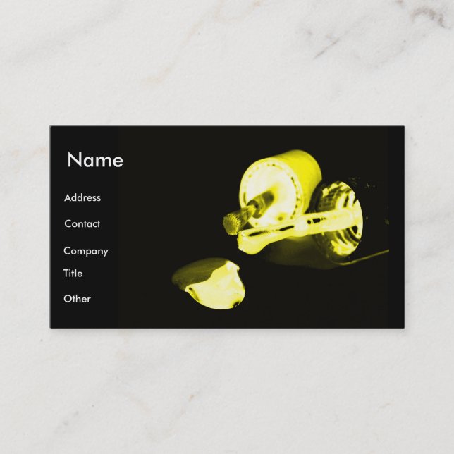 Manicurist In Black & Yellow Business Card (Front)