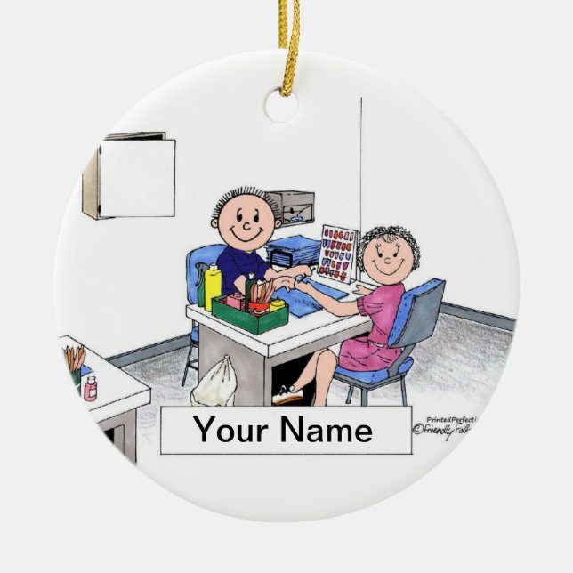 Manicurist - Male Ceramic Tree Decoration (Front)