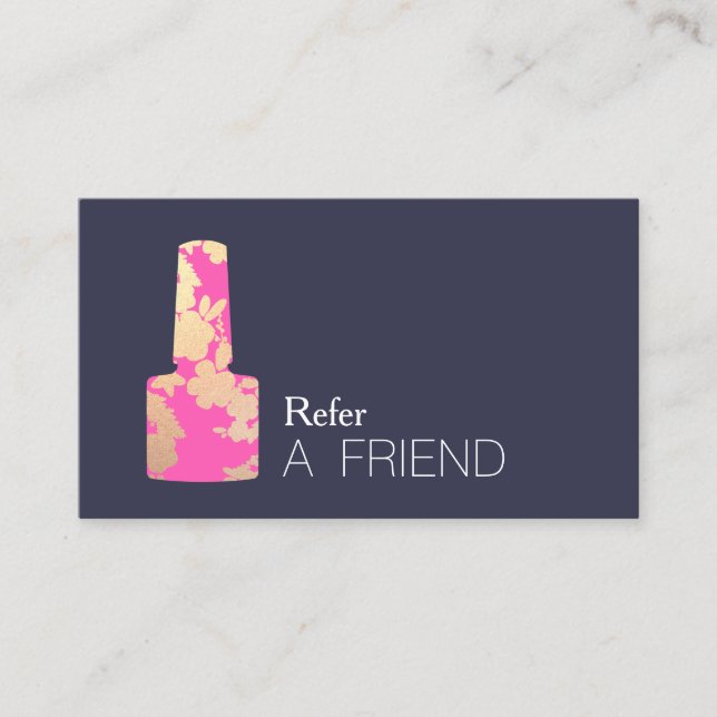 Manicurist Nail Salon Customer  Referral Card (Front)