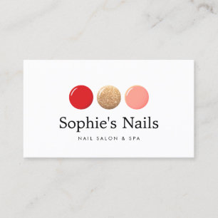 Manicurist Nail Salon Glitter Polish Drops Logo Business Card