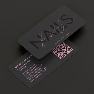 Manicurist Nail Tech Nail Artist Black Pink Business Card