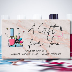 Manicurist Nail Tech Rose Marble Gift Certificate 