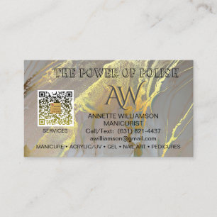 Manicurist Nail Technician Gold Accent Business Card