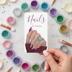 Manicurist Nail Technician Social Media QR Code Business Card