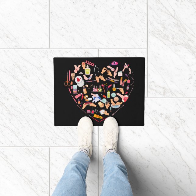 Manicurist Nail Technician Tool Heart Doormat (Indoor)