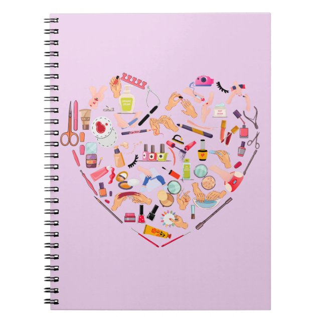 Manicurist Nail Technician Tool Heart Notebook (Front)