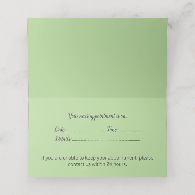 Manicurist Pedicurist Nail Salon Services Appointment Card (Inside Unfolded)