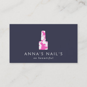 Manicurist Pink Floral Nail Polish, Nail Salon Business Card