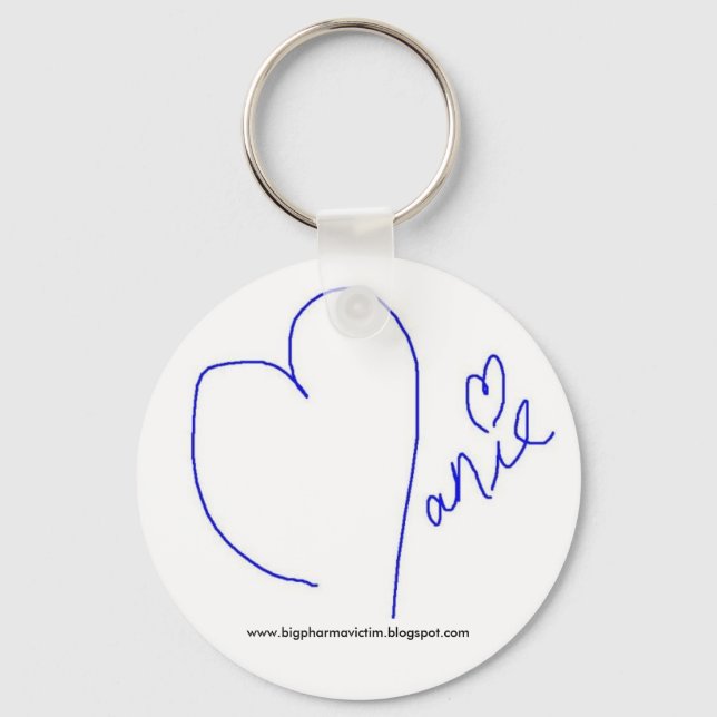 Manielogo, www.bigpharmavictim.blogspot.com key ring (Front)