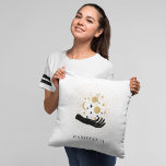 Manifest It Manifestation Celestial Affirmation  Cushion<br><div class="desc">Manifest it throw pillow in a black and gold celestial sun moon and stars design. Design is repeated on both sides of pillow.</div>