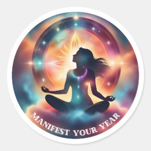 Manifest Your Year Classic Round Sticker