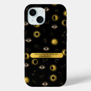 Manifestation Celestial Sun & Moon Zodiac Eye iPhone 15 Case