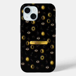 Manifestation Celestial Sun & Moon Zodiac Eye iPhone 15 Case