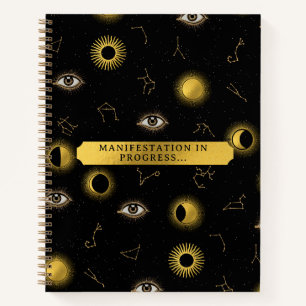 Manifestation Celestial Sun & Moon Zodiac Eye Notebook