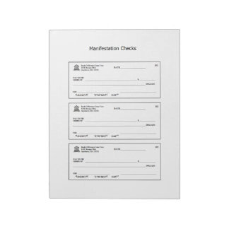 Manifestation Checks Money Blank Checks Notepad