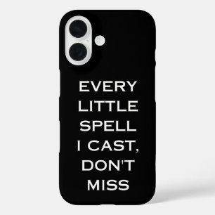 Manifestation Magic Black Quote, Minimalist Design iPhone 16 Case