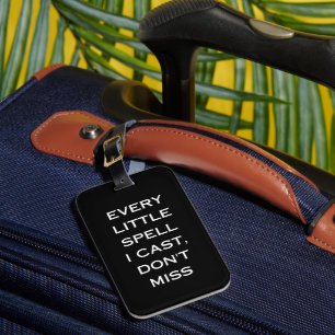 Manifestation Magic Black Quote, Minimalist Design Luggage Tag