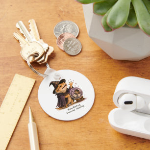 Manifesting Financial Stability Bearded Dragon Art Key Ring