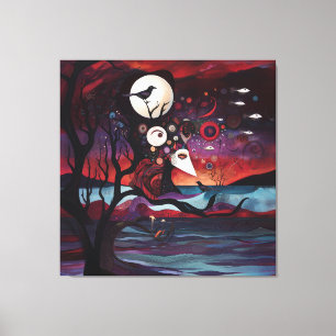Manifesting Intention Occult Dark Witchy AI Art Canvas Print