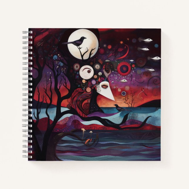 Manifesting Intention Occult Dark Witchy AI Art Notebook (Front)