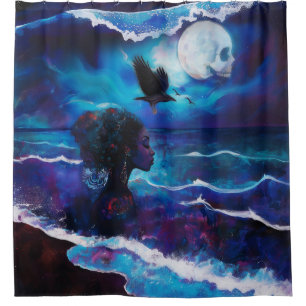 Manifesting Intention Occult Dark Witchy AI Art Shower Curtain