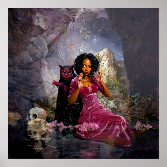 Manifesting Intention Witchy AI Art Matte Value Poster (Front)