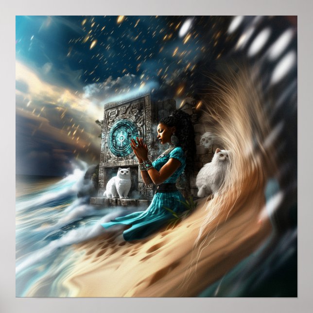 Manifesting Intention Witchy AI Art Matte Value Poster (Front)