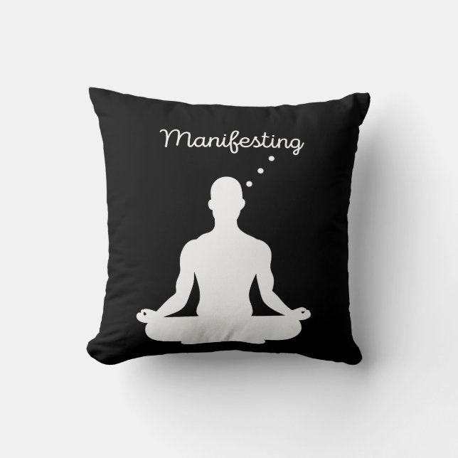 Manifesting Meditation Visual for Positive Vibes a Cushion (Front)