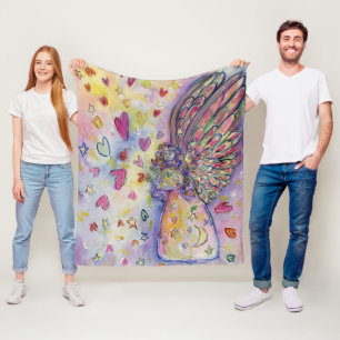 Manifesting Universe Angel Art Fleece Blankets