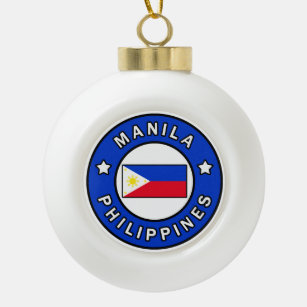 Manila Philippines Ceramic Ball Christmas Ornament