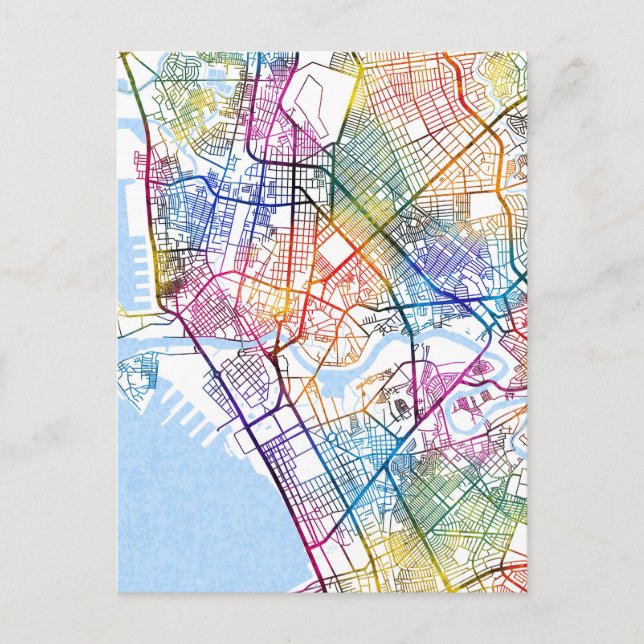 Manila Philippines City Map Postcard (Front)