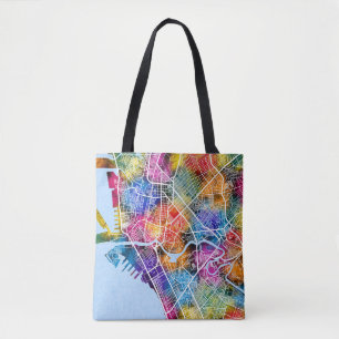 Manila Philippines City Map Tote Bag