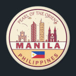 Manila Philippines City Skyline Emblem Magnet<br><div class="desc">Manila minimalist,  colourful art design featuring monuments and landmarks of the city in Philippines.</div>