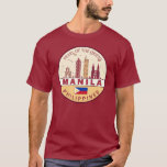 Manila Philippines City Skyline Emblem T-Shirt<br><div class="desc">Manila minimalist, colourful art design featuring monuments and landmarks of the city in Philippines.</div>