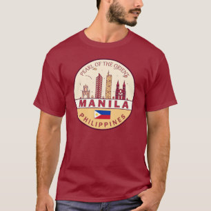 Manila Philippines City Skyline Emblem T-Shirt
