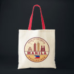 Manila Philippines City Skyline Emblem Tote Bag<br><div class="desc">Manila minimalist,  colourful art design featuring monuments and landmarks of the city in Philippines.</div>