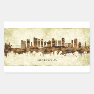 Manila Philippines Cityscape Rectangular Sticker