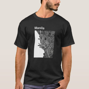 Manila Philippines Classic City Map Graphic T-Shirt
