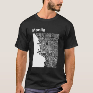 Manila Philippines Classic City Map Graphic T-Shirt